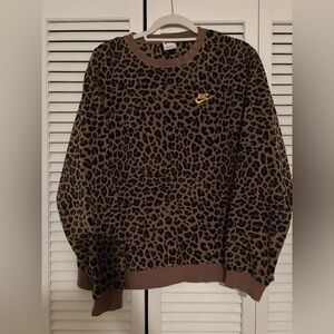 Women’s Nike Leopard Fleece Crew Neck